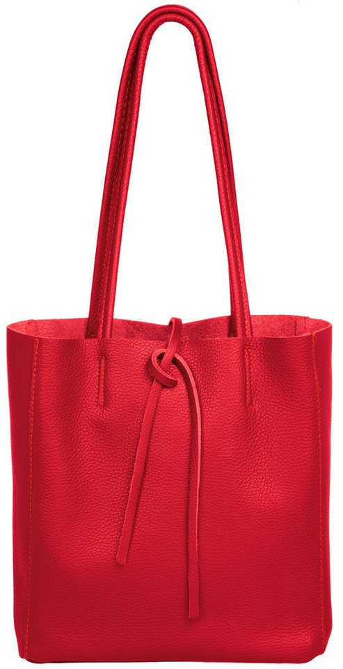 Caspar Schultertasche Mittelgroße Leder Shopper Damen Tasche - CLASSIC LINE - Modell No.814, casual, leicht & unempfindlich - 100% Echtleder - Handmade in Italy von Caspar