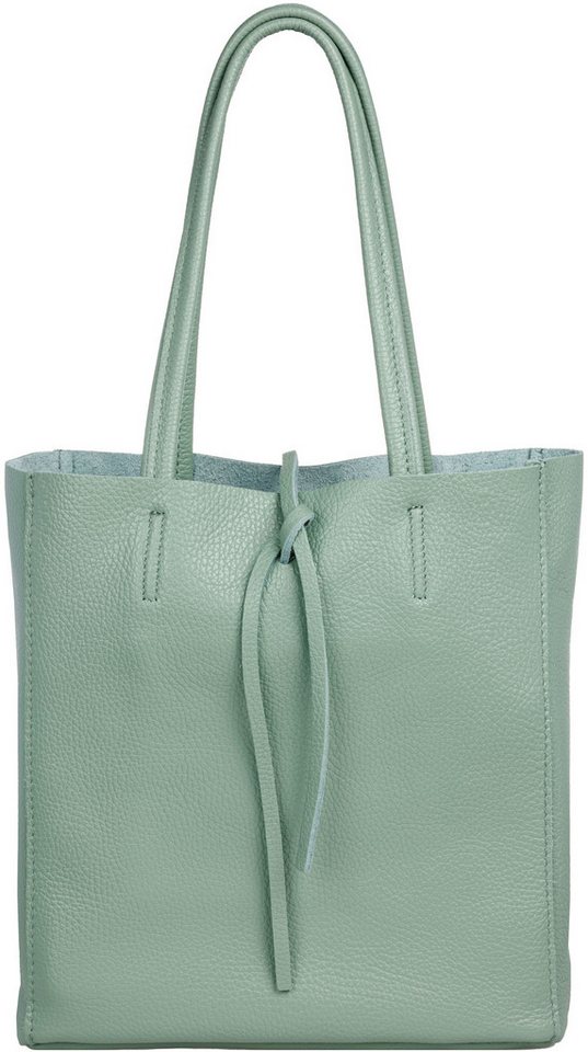 Caspar Schultertasche Mittelgroße Leder Shopper Damen Tasche - CLASSIC LINE - Modell No.814, casual, leicht & unempfindlich - 100% Echtleder - Handmade in Italy von Caspar