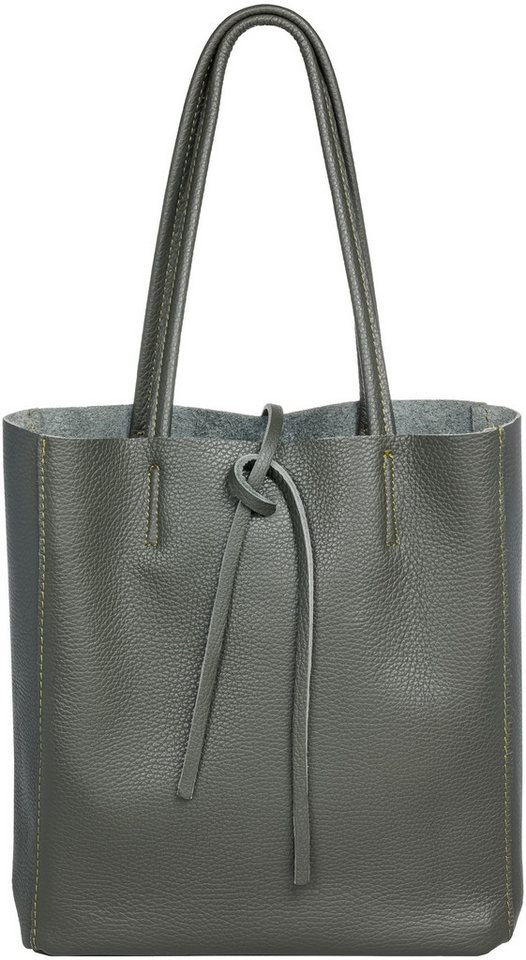 Caspar Schultertasche Mittelgroße Leder Shopper Damen Tasche - CLASSIC LINE - Modell No.814, casual, leicht & unempfindlich - 100% Echtleder - Handmade in Italy von Caspar