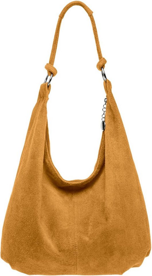 Caspar Schultertasche TL617 große Damen Vintage Veloursleder Tasche von Caspar