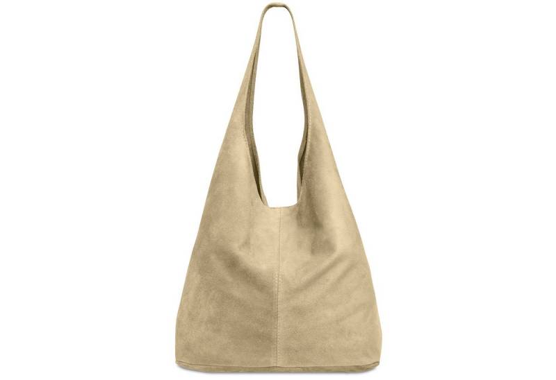 Caspar Schultertasche große Damen Wildleder Tasche Hobo Bag - CLASSIC LINE - Modell No.767, angenehm leicht, ohne Innenfutter, mit Sicherheitsfach, 100% Echtleder von Caspar