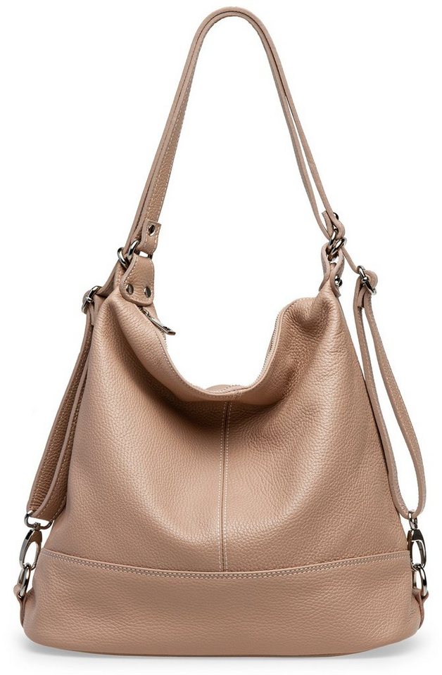 Caspar Schultertasche 2 in 1 Rucksack Damen Leder Tasche - PREMIUM LINE - Modell No.796, Casual, robust & unempfindlich - 100% Echtleder - Handmade in Italy von Caspar