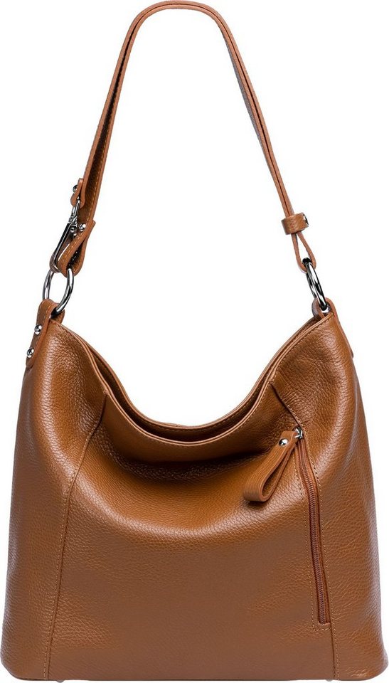 Caspar Schultertasche TL806 sportlich elegante 2-in-1 Damen Leder Schulter- und Umhängetasche von Caspar