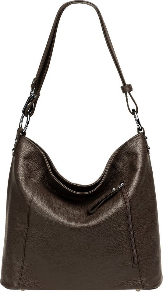 Caspar Schultertasche TL806 sportlich elegante 2-in-1 Damen Leder Schulter- und Umhängetasche von Caspar