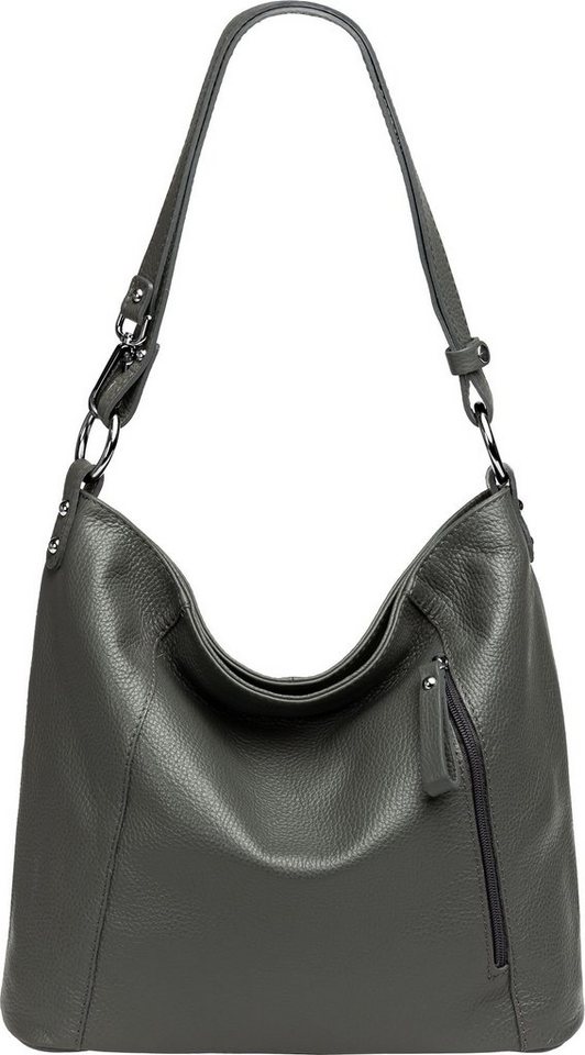 Caspar Schultertasche TL806 sportlich elegante 2-in-1 Damen Leder Schulter- und Umhängetasche von Caspar