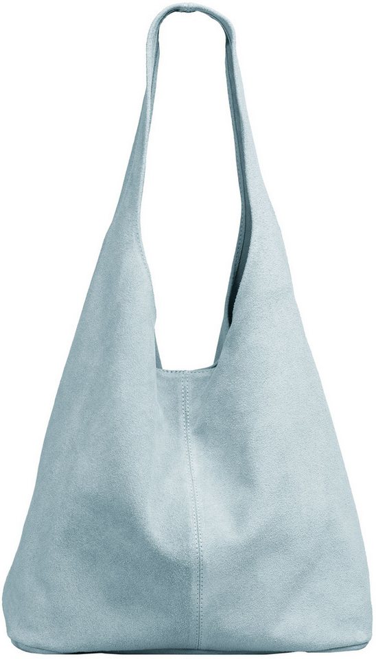Caspar Schultertasche große Damen Wildleder Tasche Hobo Bag - CLASSIC LINE - Modell No.767, angenehm leicht, ohne Innenfutter, mit Sicherheitsfach, 100% Echtleder von Caspar