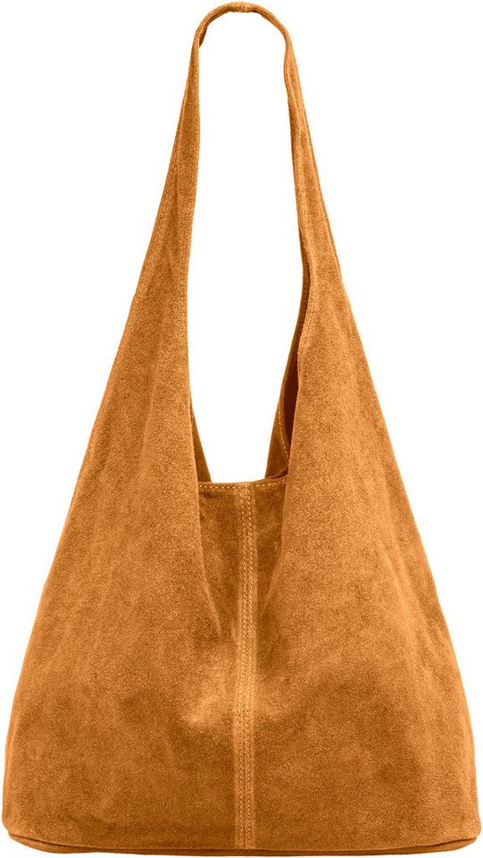 Caspar Schultertasche große Damen Wildleder Tasche Hobo Bag - CLASSIC LINE - Modell No.767, angenehm leicht, ohne Innenfutter, mit Sicherheitsfach, 100% Echtleder von Caspar