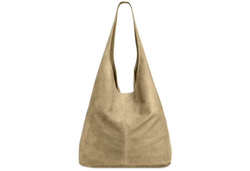 Caspar Schultertasche große Damen Wildleder Tasche Hobo Bag - CLASSIC LINE - Modell No.767, angenehm leicht, ohne Innenfutter, mit Sicherheitsfach, 100% Echtleder von Caspar