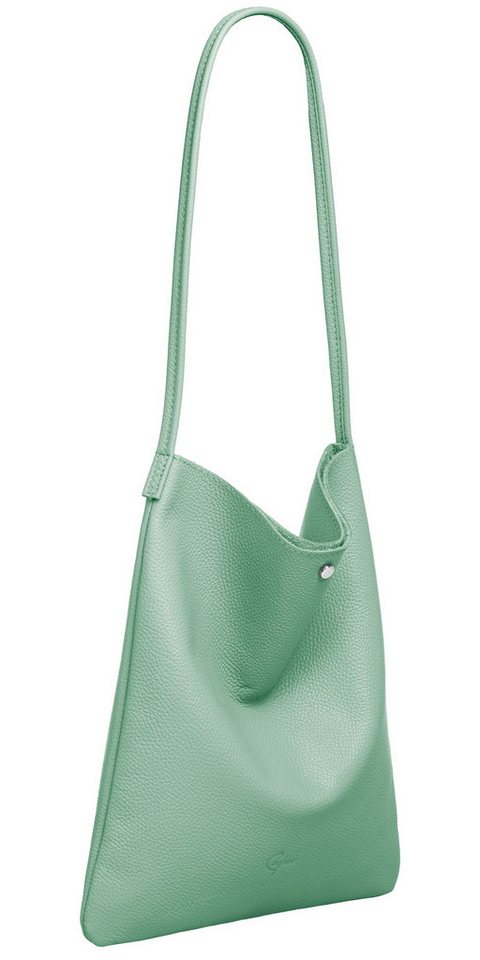 Caspar Schultertasche Mittelgroßer Leder Shopper Damen Tasche - CLASSIC LINE - Modell No.822, Casual, leicht & unempfindlich - 100% Echtleder - Handmade in Italy von Caspar