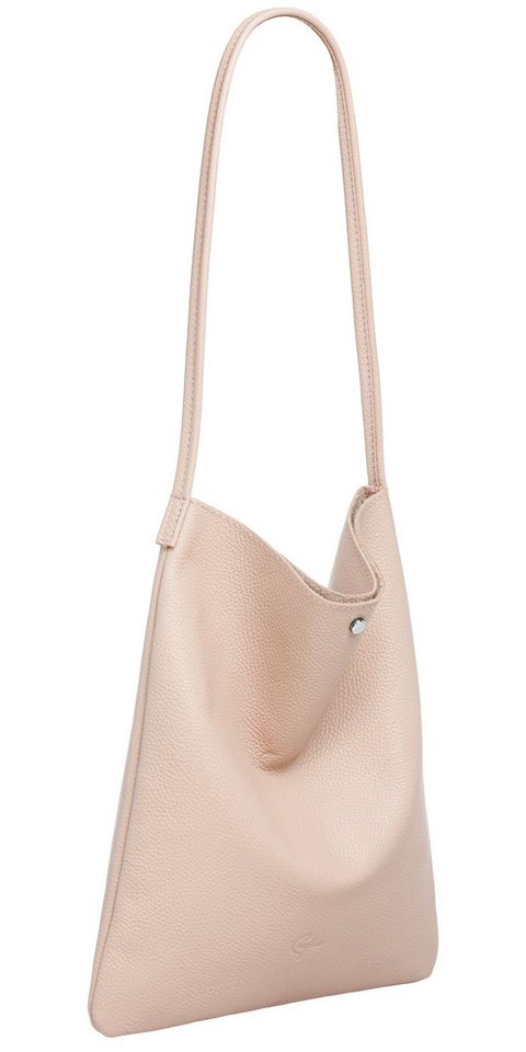 Caspar Schultertasche Mittelgroßer Leder Shopper Damen Tasche - CLASSIC LINE - Modell No.822, Casual, leicht & unempfindlich - 100% Echtleder - Handmade in Italy von Caspar