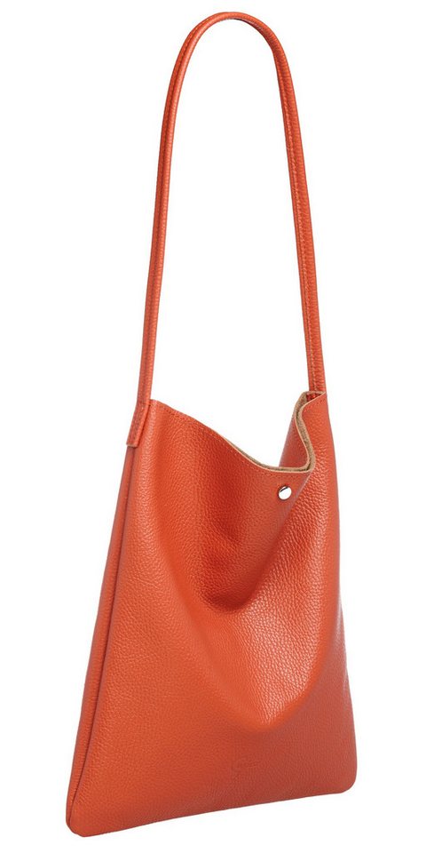 Caspar Schultertasche Mittelgroßer Leder Shopper Damen Tasche - CLASSIC LINE - Modell No.822, Casual, leicht & unempfindlich - 100% Echtleder - Handmade in Italy von Caspar