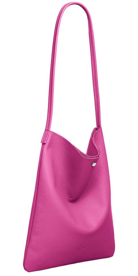 Caspar Schultertasche Mittelgroßer Leder Shopper Damen Tasche - CLASSIC LINE - Modell No.822, Casual, leicht & unempfindlich - 100% Echtleder - Handmade in Italy von Caspar