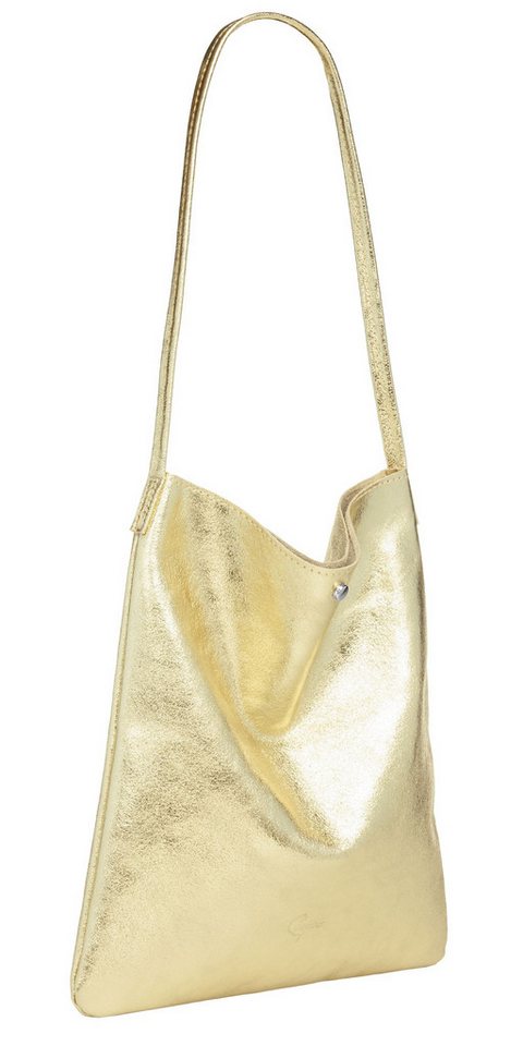 Caspar Schultertasche Mittelgroßer Leder Shopper Damen Tasche - CLASSIC LINE - Modell No.822, Casual, leicht & unempfindlich - 100% Echtleder - Handmade in Italy von Caspar