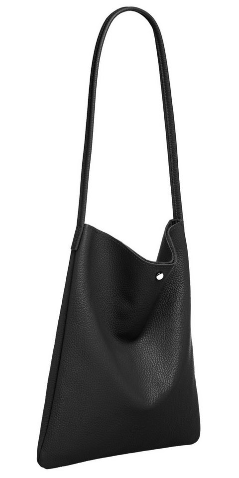Caspar Schultertasche Mittelgroßer Leder Shopper Damen Tasche - CLASSIC LINE - Modell No.822, Casual, leicht & unempfindlich - 100% Echtleder - Handmade in Italy von Caspar