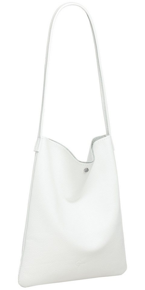 Caspar Schultertasche Mittelgroßer Leder Shopper Damen Tasche - CLASSIC LINE - Modell No.822, Casual, leicht & unempfindlich - 100% Echtleder - Handmade in Italy von Caspar