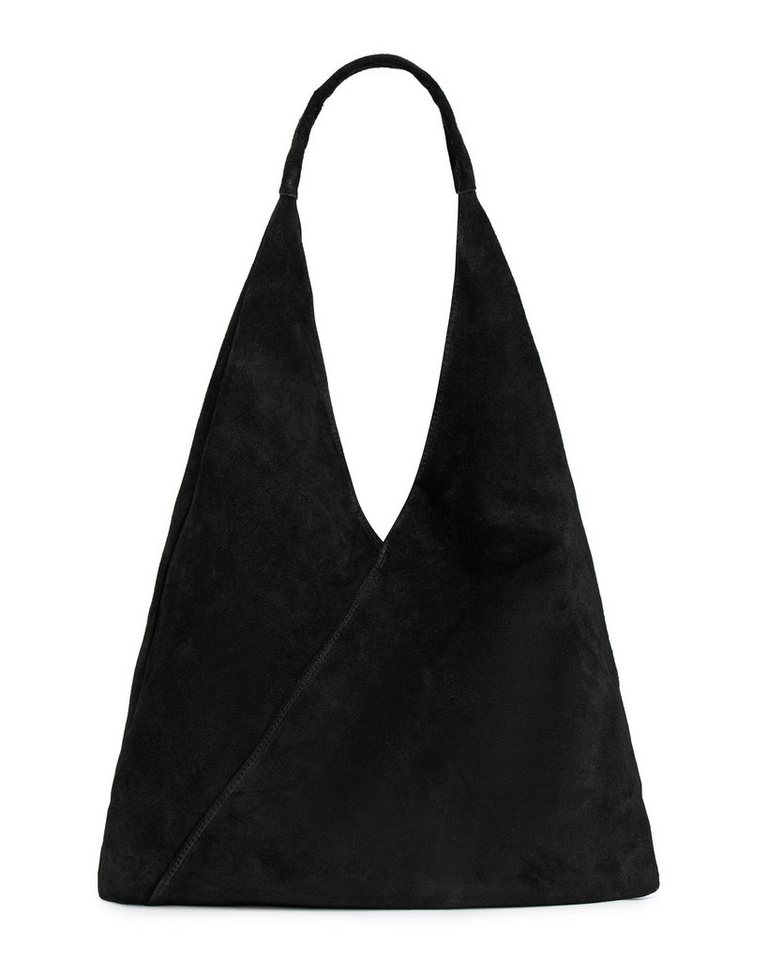 Caspar Schultertasche große Damen Wildleder Hobo Handtasche - PREMIUM LINE - Modell No.863, 100% italienisches Wildleder, samtig weich, angenehmer Tragekomfort von Caspar