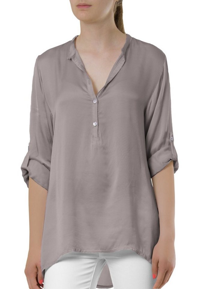Caspar Shirtbluse BLU003 lässig elegante Damen Satin Hemdbluse von Caspar