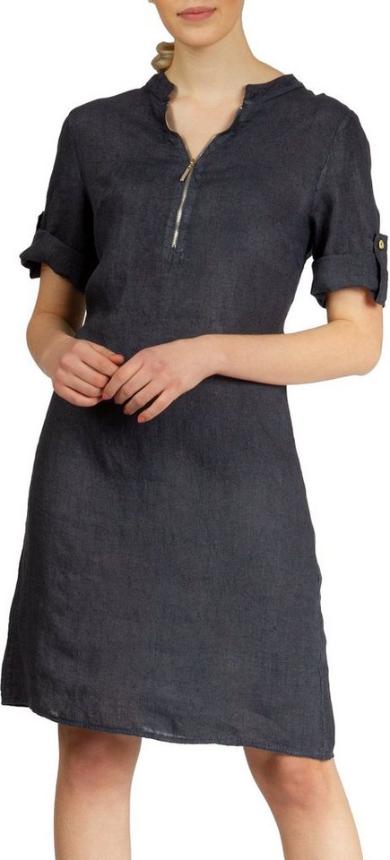 Caspar Sommerkleid SKL037 knielanges Damen Leinenkleid mit Reißverschluss Ausschnitt Luftig leicht, figurumspielende Form, mit seitlichem Jersey-Einsatz Caspar Sommerkleid SKL037 knielanges Damen Leinenkleid mit Reißverschluss Ausschnitt Luftig leicht, figurumspielende Form, mit seitlichem Jersey-Einsatz von Caspar