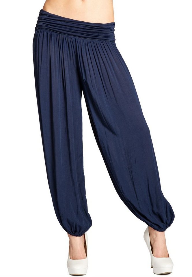 Caspar Stoffhose KHS035 leichte Damen Sommer Haremshose mit hohem Stretch Bund - Made in Italy von Caspar