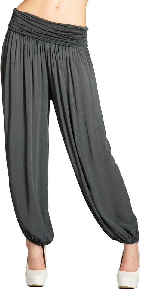 Caspar Stoffhose KHS035 leichte Damen Sommer Haremshose mit hohem Stretch Bund - Made in Italy von Caspar