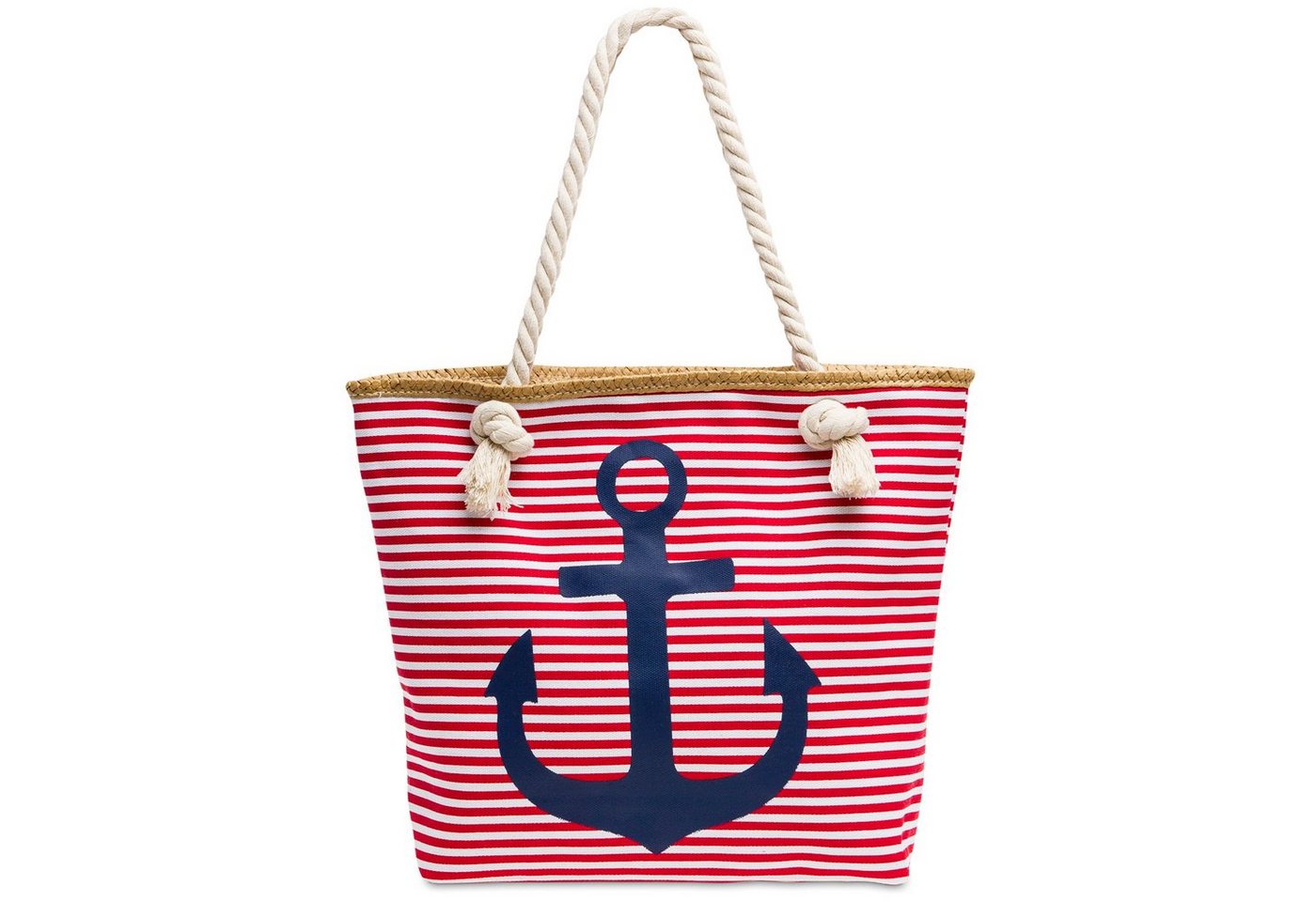 Caspar Strandtasche TS1040 Damen Shopper mit Reißverschluss von Caspar