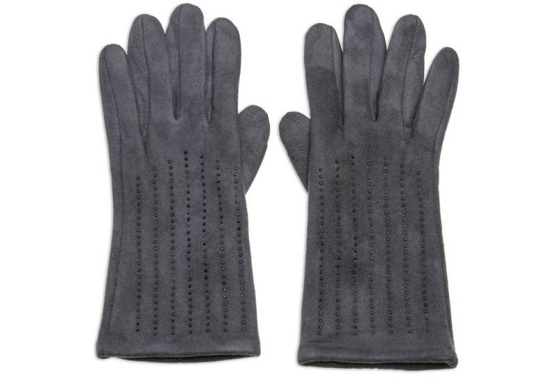 Caspar Strickhandschuhe GLV011 klassisch elegante Damen Handschuhe mit Strass Dekor von Caspar