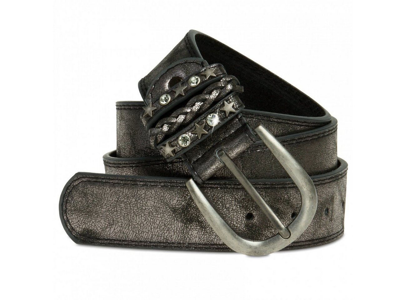 Caspar Synthetikgürtel Caspar GU291 Damen Vintage Gürtel mit Sternen und Strass Caspar Synthetikgürtel Caspar GU291 Damen Vintage Gürtel mit Sternen und Strass von Caspar