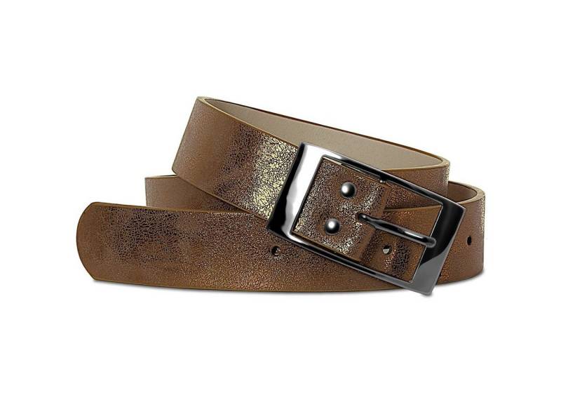 Caspar Synthetikgürtel GU261 eleganter Damen Gürtel mit schlichter Metallschnalle von Caspar