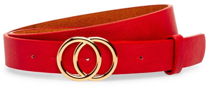Caspar Synthetikgürtel GU322 eleganter Damen Hüftgürtel mit Doppel Ringschnalle Caspar Synthetikgürtel GU322 eleganter Damen Hüftgürtel mit Doppel Ringschnalle von Caspar