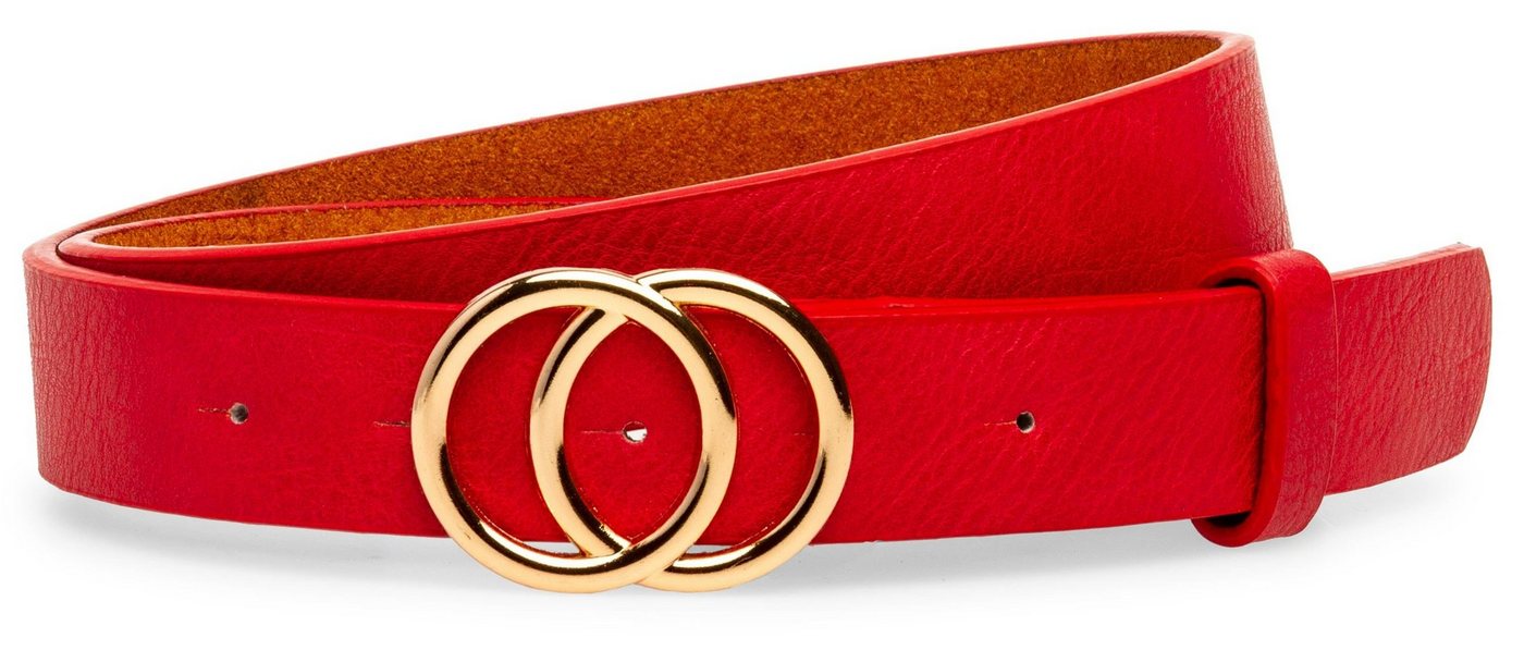 Caspar Synthetikgürtel GU322 eleganter Damen Hüftgürtel mit Doppel Ringschnalle von Caspar