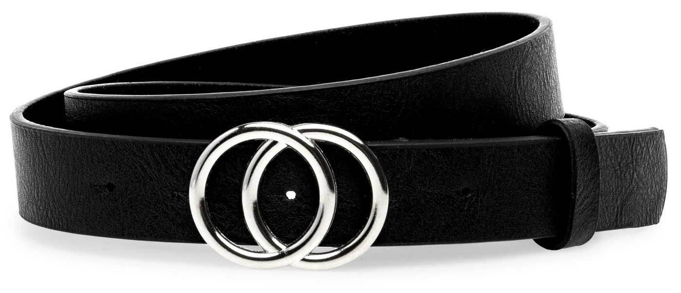 Caspar Synthetikgürtel GU322 eleganter Damen Hüftgürtel mit Doppel Ringschnalle Caspar Synthetikgürtel GU322 eleganter Damen Hüftgürtel mit Doppel Ringschnalle von Caspar