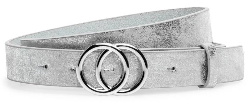 Caspar Synthetikgürtel GU322 eleganter Damen Hüftgürtel mit Doppel Ringschnalle von Caspar