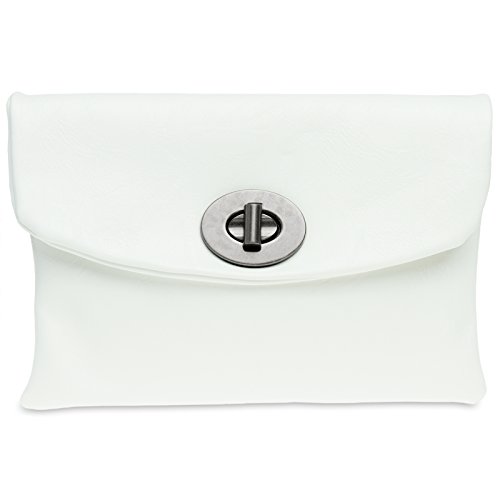 Caspar TA339 Damen Clutch, Farbe:weiss von Caspar