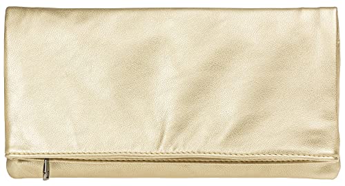 Caspar TA392 elegante Damen Briefumschlag Clutch Tasche Abendtasche, Farbe:gold, Accessoires:One Size von Caspar