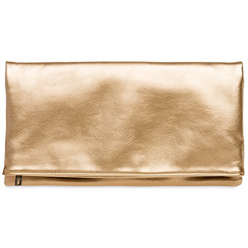 Caspar TA392 elegante Damen Briefumschlag Clutch Tasche Abendtasche, Farbe:roségold, Accessoires:One Size von Caspar