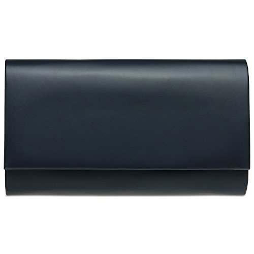 Caspar TA412 Damen große Metallic Clutch Tasche Abendtasche, Farbe:dunkelblau, Größe:One Size von Caspar