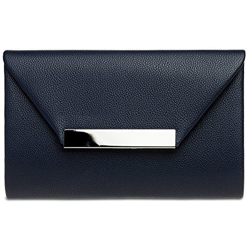 Caspar TA419 Damen XL Clutch Tasche Abendtasche, Farbe:dunkelblau, Größe:One Size von Caspar