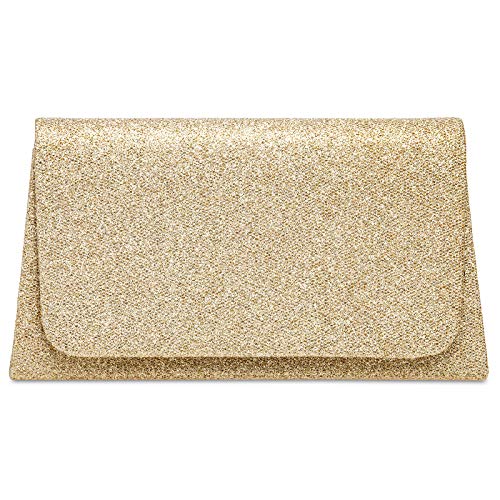 Caspar TA502 kleine elegante Damen Glitzer Clutch Abendtasche, Farbe:champagner, Größe:Einheitlich Caspar TA502 kleine elegante Damen Glitzer Clutch Abendtasche, Farbe:champagner, Größe:Einheitlich von Caspar