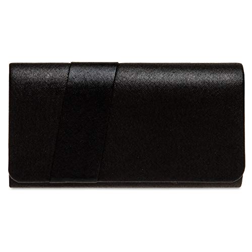 Caspar TA503 schlichte elegante Damen Clutch Abendtasche, Farbe:schwarz, Größe:Einheitsgröße von Caspar