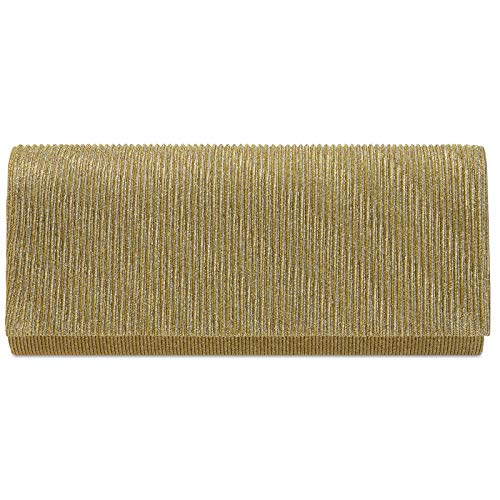 Caspar TA514 elegante Damen Glitzer Clutch Abendtasche, Farbe:gold, Größe:Einheitlich von Caspar