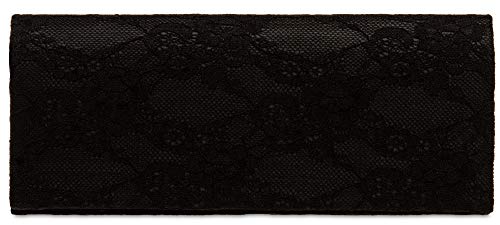 Caspar TA532 elegante Damen Clutch Tasche Abendtasche mit Spitze, Farbe:schwarz, Größe:Einheitlich von Caspar