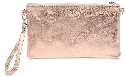 Caspar TL717 Damen Leder Clutch, Größe:One Size, Farbe:rosa von Caspar