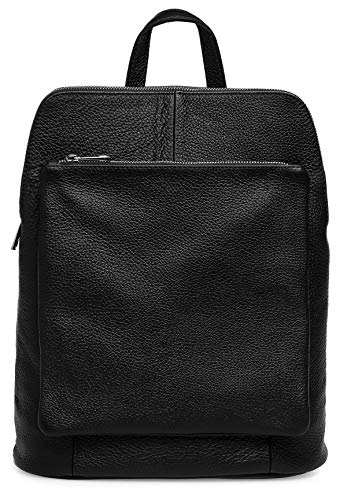 Caspar TL801 Damen 2in1 Rucksack Rucksacktasche aus echtem Leder, Farbe:schwarz, Größe:One Size von Caspar