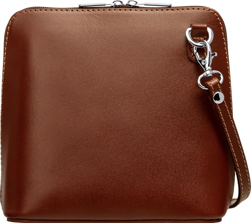 Caspar Kleine Elegante Leder Clutch Damen Umhängetasche - CLASSIC LINE - Modell No.804, Farbe:marone, Größe:One Size von Caspar