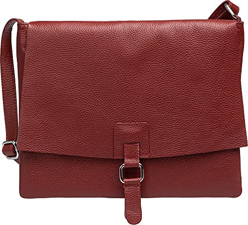 Caspar TL808 sportlich elegante Damen Umhängetasche aus Leder, Farbe:weinrot, Größe:One Size von Caspar