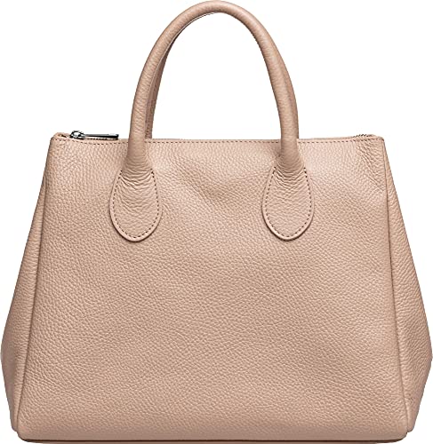 Caspar TL812 klassisch elegante Damen Leder Handtasche, Farbe:rosa, Größe:One Size von Caspar