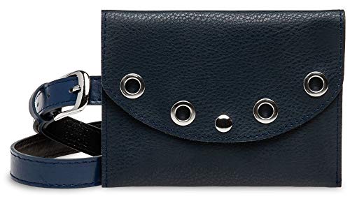 Caspar TS1062 kleine elegante Damen Gürteltasche mit Gürtel, Farbe:dunkelblau, Gürtelgröße:M [Körperumfang 76-88 cm] von Caspar