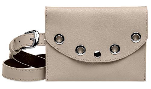 Caspar TS1062 kleine elegante Damen Gürteltasche mit Gürtel, Farbe:nude, Gürtelgröße:L [Körpferumfang 86-98 cm] von Caspar