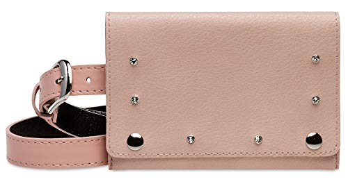 Caspar TS1063 kleine elegante Damen Gürteltasche mit Gürtel, Farbe:rosa, Gürtelgröße:M [Körperumfang 76-88 cm] von Caspar