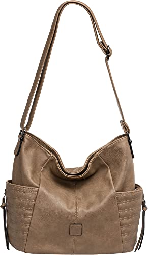 Caspar TS1073 mittelgroße sportliche Damen Crossbody Bag Umhängetasche, Farbe:khaki, Accessoires One Size:One Size von Caspar